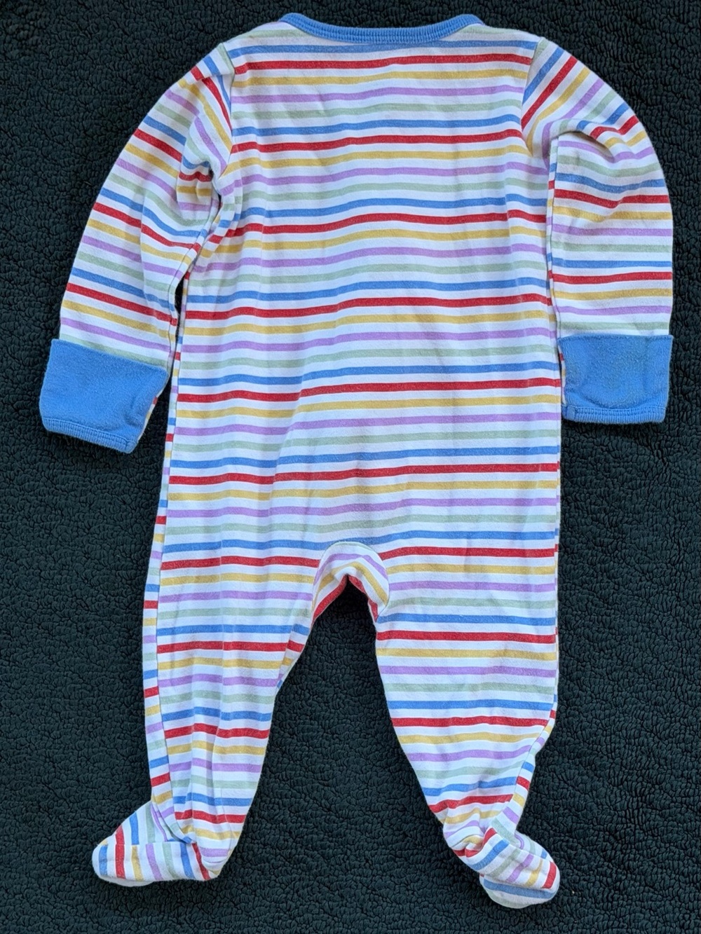 wonder nation Multicolor Striped Footed One-Piece with Blue Trim - Picture 2 of 5